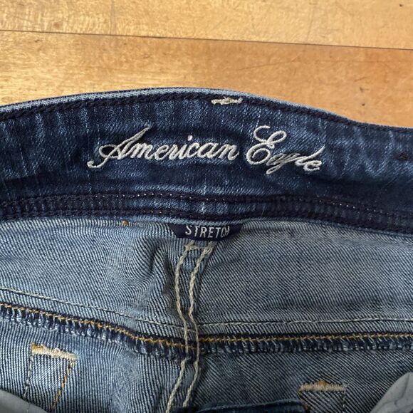 American Eagle Jeans Women’s Size 8 Original Boot Stretch Modified Bottom Slit - Picture 6 of 15